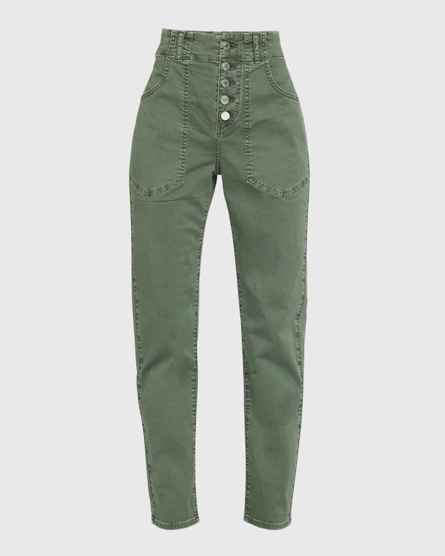Veronica Beard Arya Straight-Leg Cargo Jeans Neiman Marcus