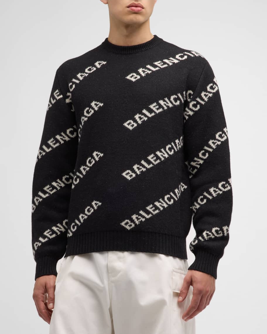Balenciaga Men's Intarsia Crewneck Sweater | Marcus