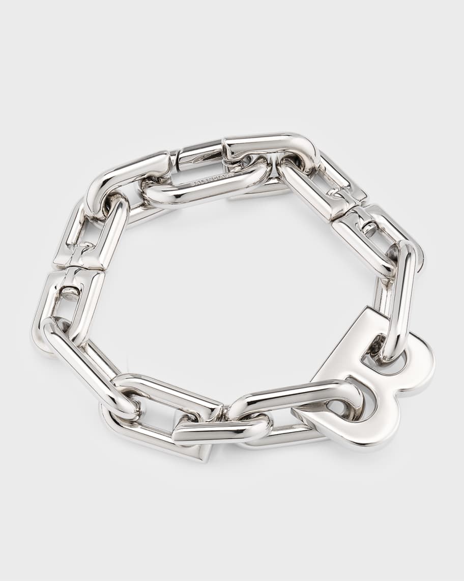 Balenciaga B Chain Thin Bracelet | Neiman Marcus