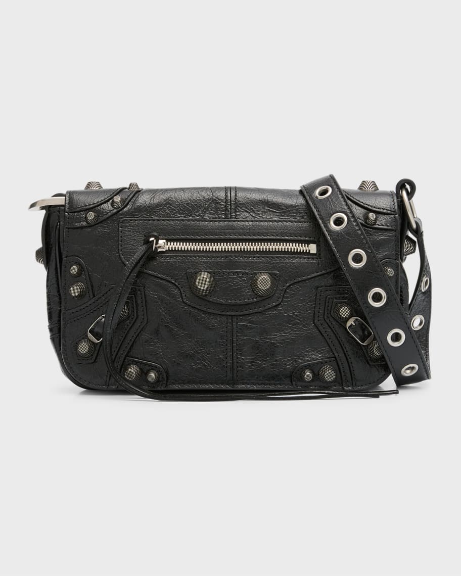 ショルダーバッグ・ポシェット BALENCIAGA LE CAGOLE XS FLAP BAG IN BLACK ARENA LAMBSKIN Balenciaga Men's Le Cagole Men XS Flap Bag | Neiman Marcus