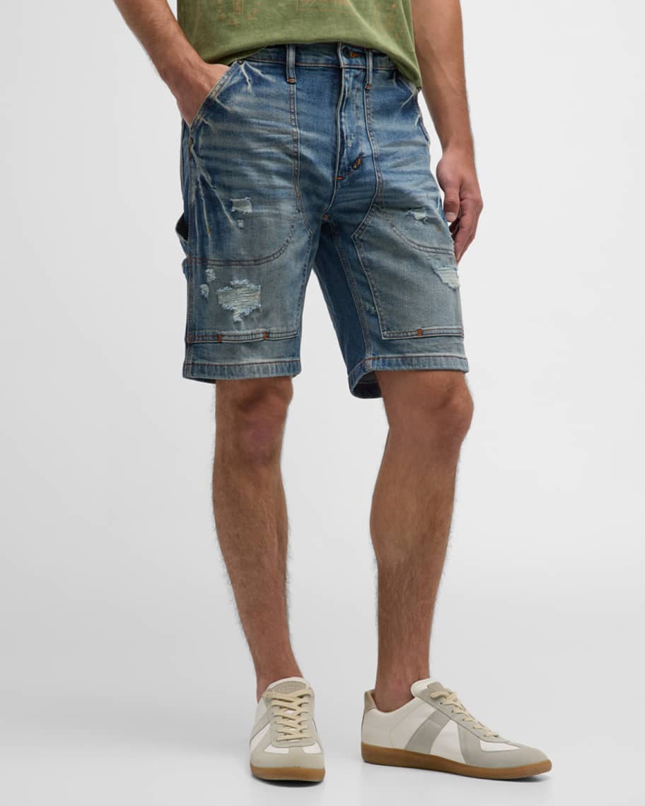 Louis Vuitton Blue Monogram Carpenter Denim Shorts