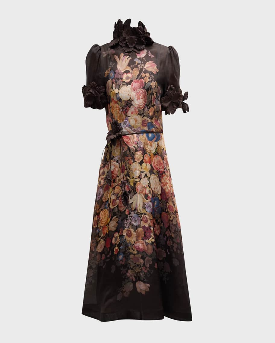 Zimmermann Luminosity Liftoff Flower Midi Dress Neiman Marcus