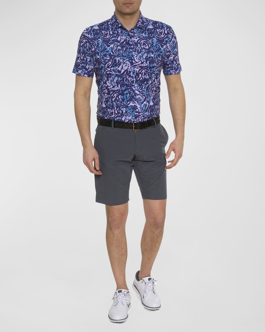 Image 3 of 3: Men's Abstract Rose Polo Shirt