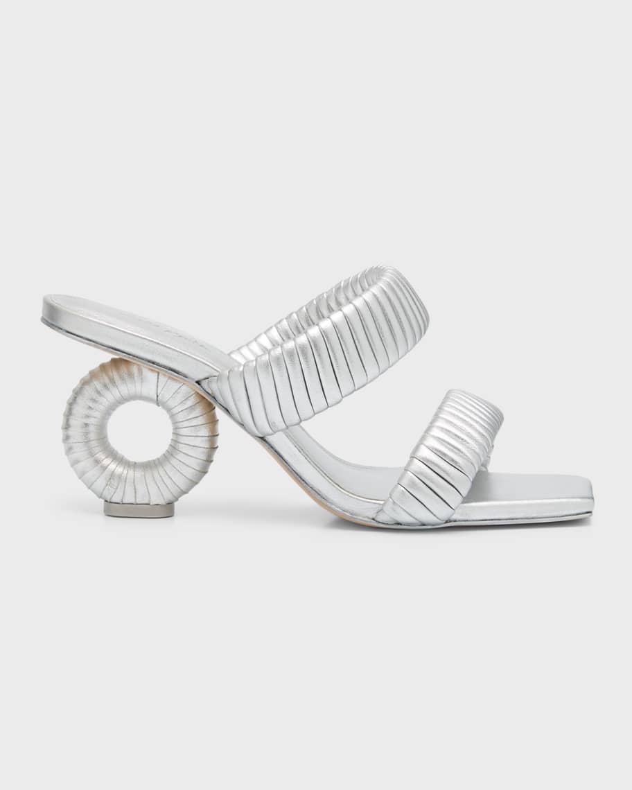 Cult Gaia Valence Calfskin Wrapped CircleHeel Sandals Neiman Marcus