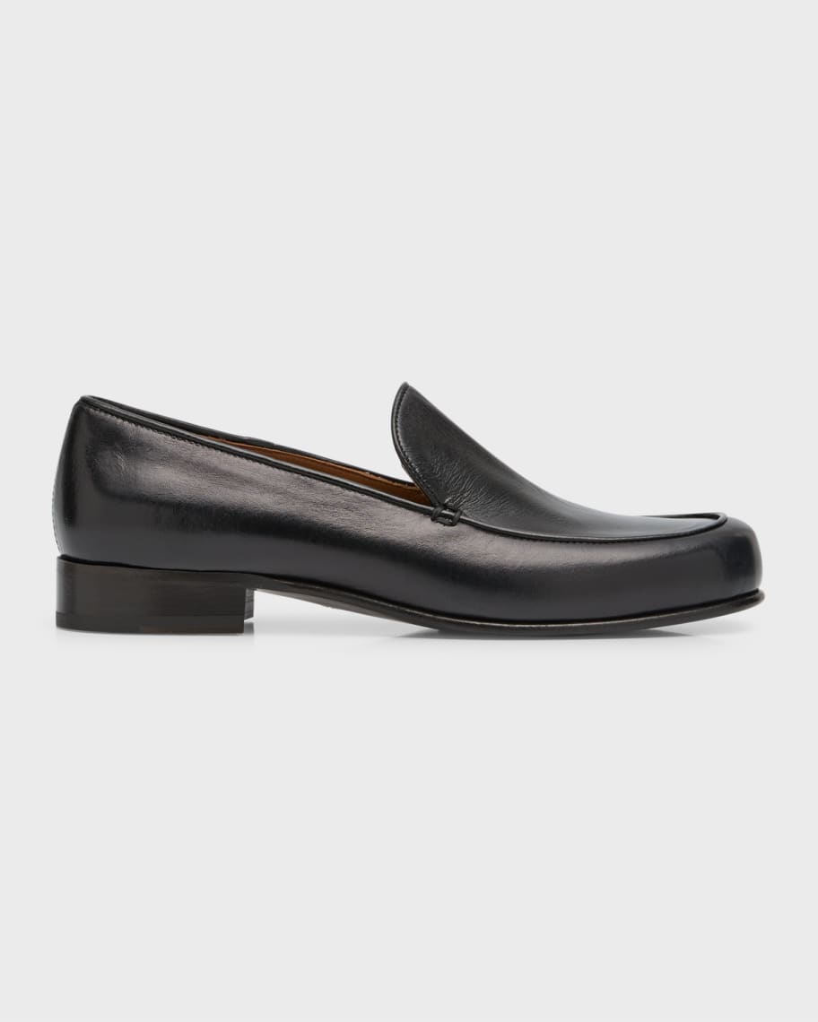 THE ROW Flynn Leather Slip-On Loafers | Neiman Marcus