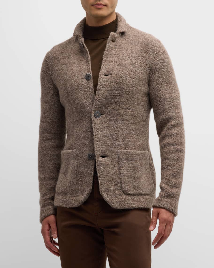 Giorgio Armani Men's Knit Button-Front Cardigan | Neiman Marcus