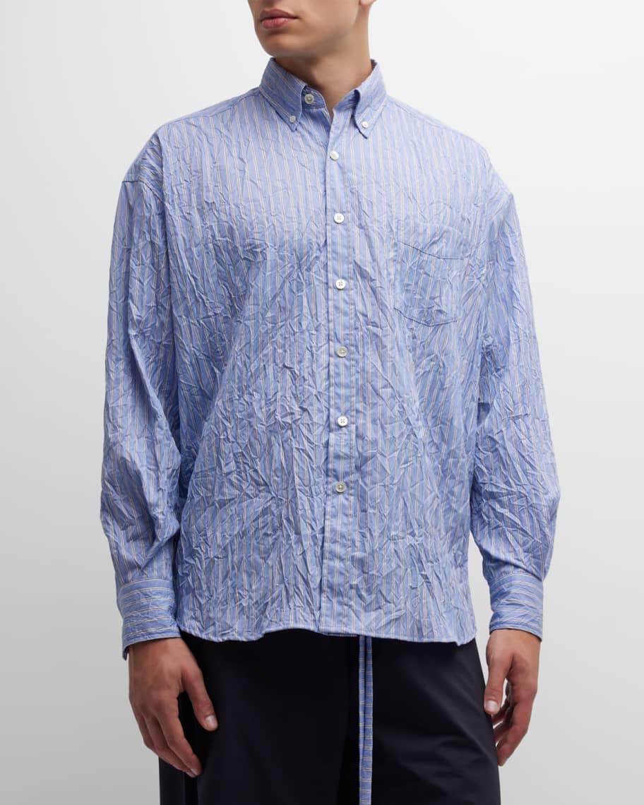 John Elliott Men's Crinkled Kimono Sport Shirt | Neiman Marcus