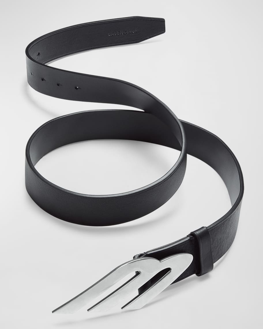 小物 balenciaga 3B belt Balenciaga Mens 3B Belt Black in Calfskin with Silver-tone - US