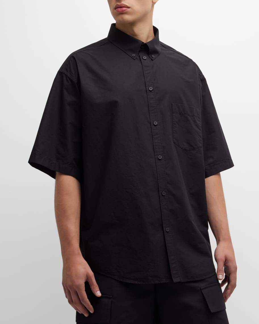 Balenciaga Crypto Short Sleeve Shirt Large Fit | Neiman Marcus