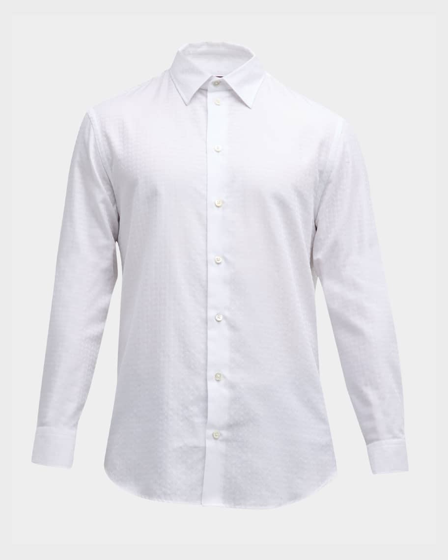 Image 2 of 6: Men's Cotton Chevron Sport Shirt