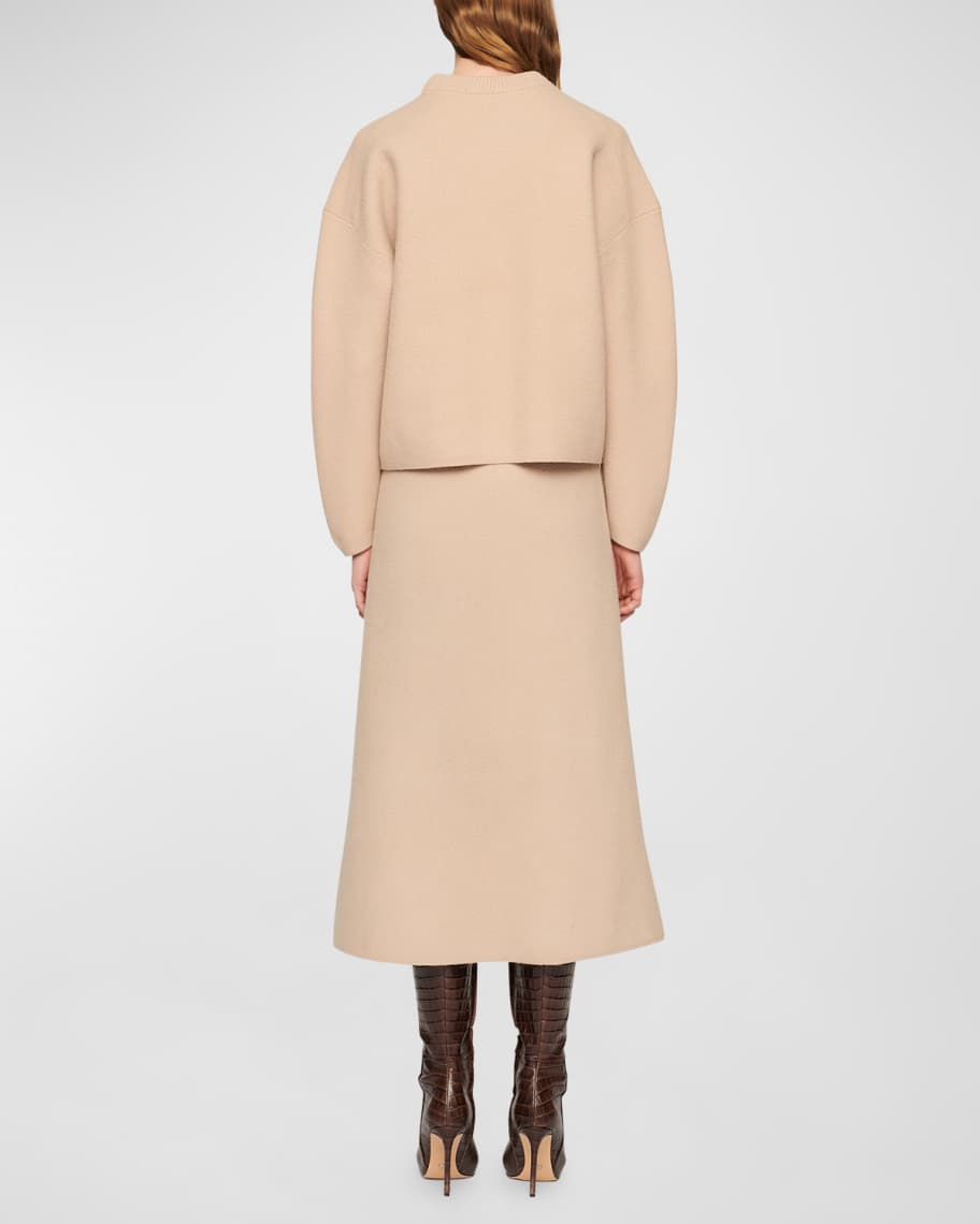 Image 2 of 3: Marloe Boiled Wool Knit Midi Skirt
