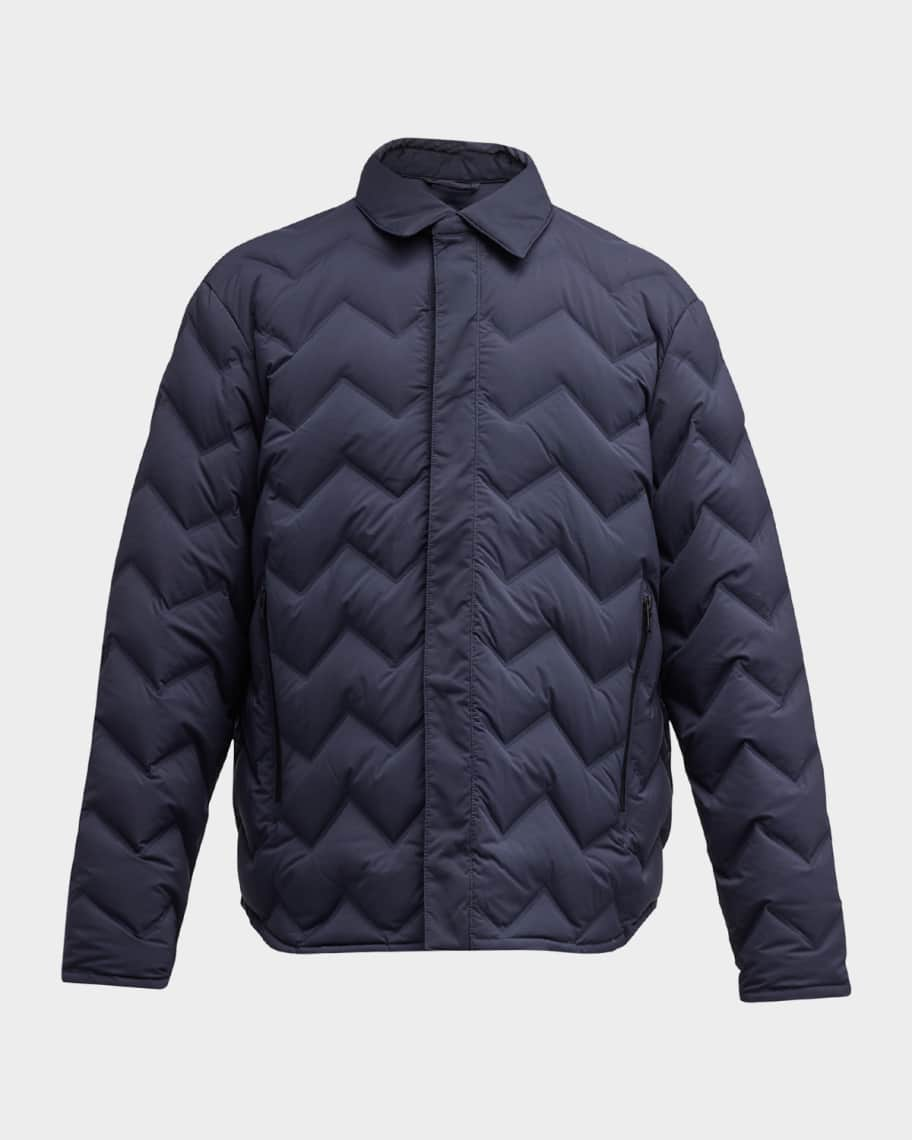 Emporio Armani Men's Zigzag Quilted Down Jacket | Neiman Marcus