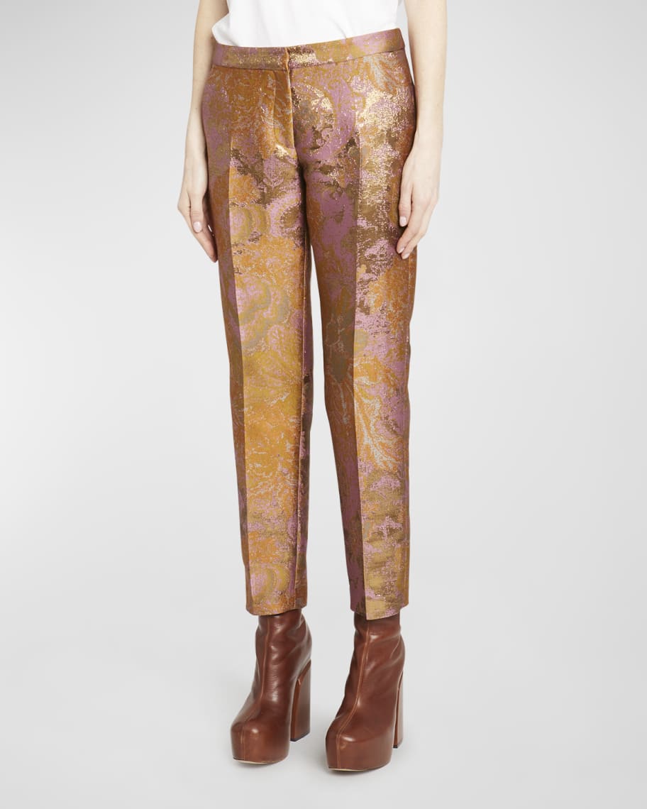 Dries Van Noten Poumas Jacquard Straight-Leg Pants | Neiman Marcus