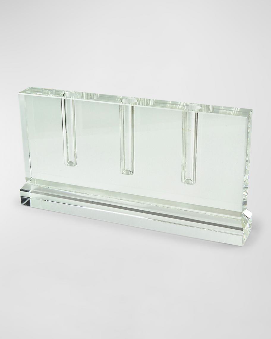 Clear Crystal 3-Hole Bud Vase