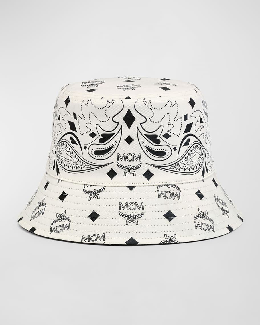 MCM Men's Bandana Visetos Bucket Hat | Neiman Marcus