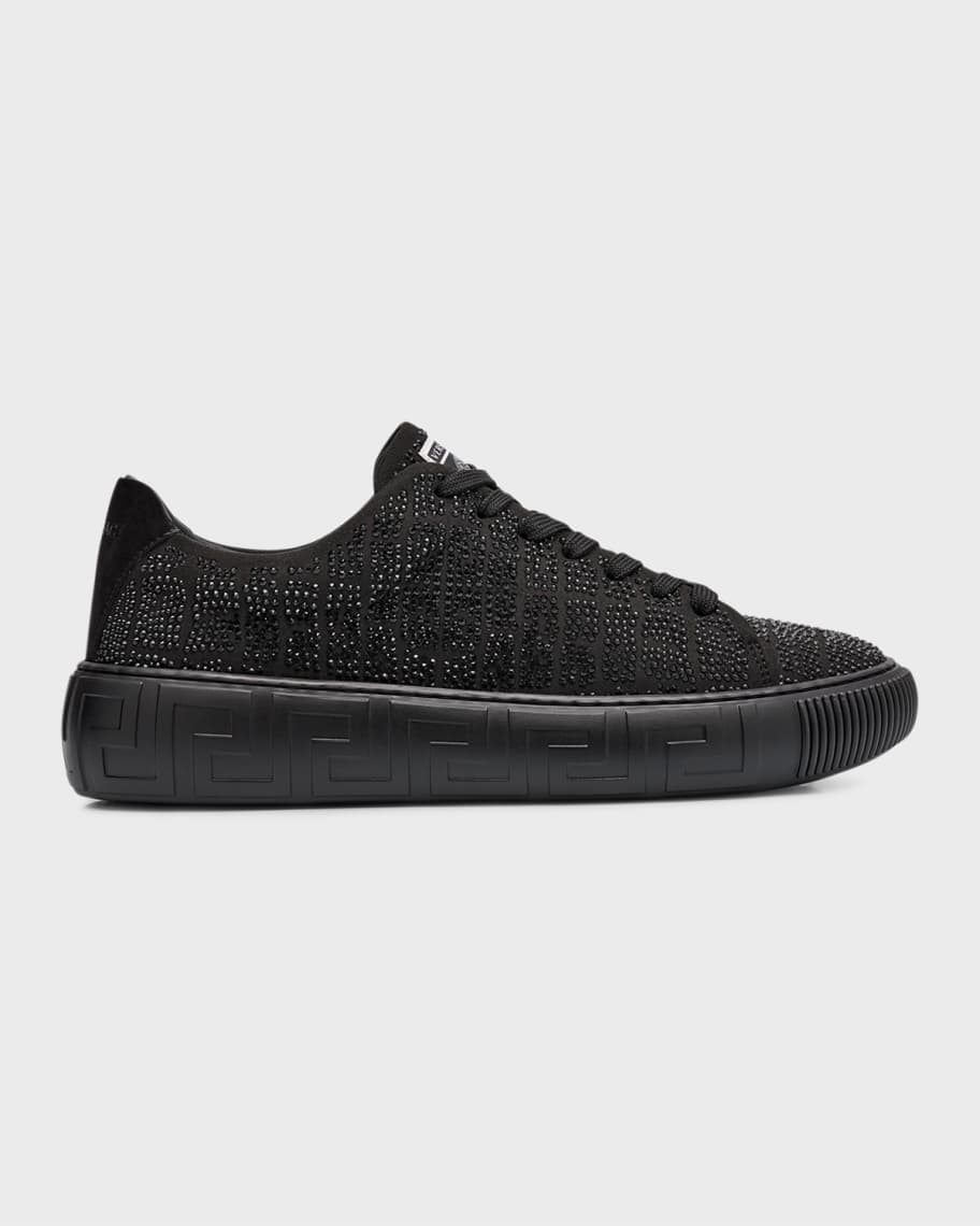 Versace White Calf Leather Bos Taurus Low Top Sneakers main image 0