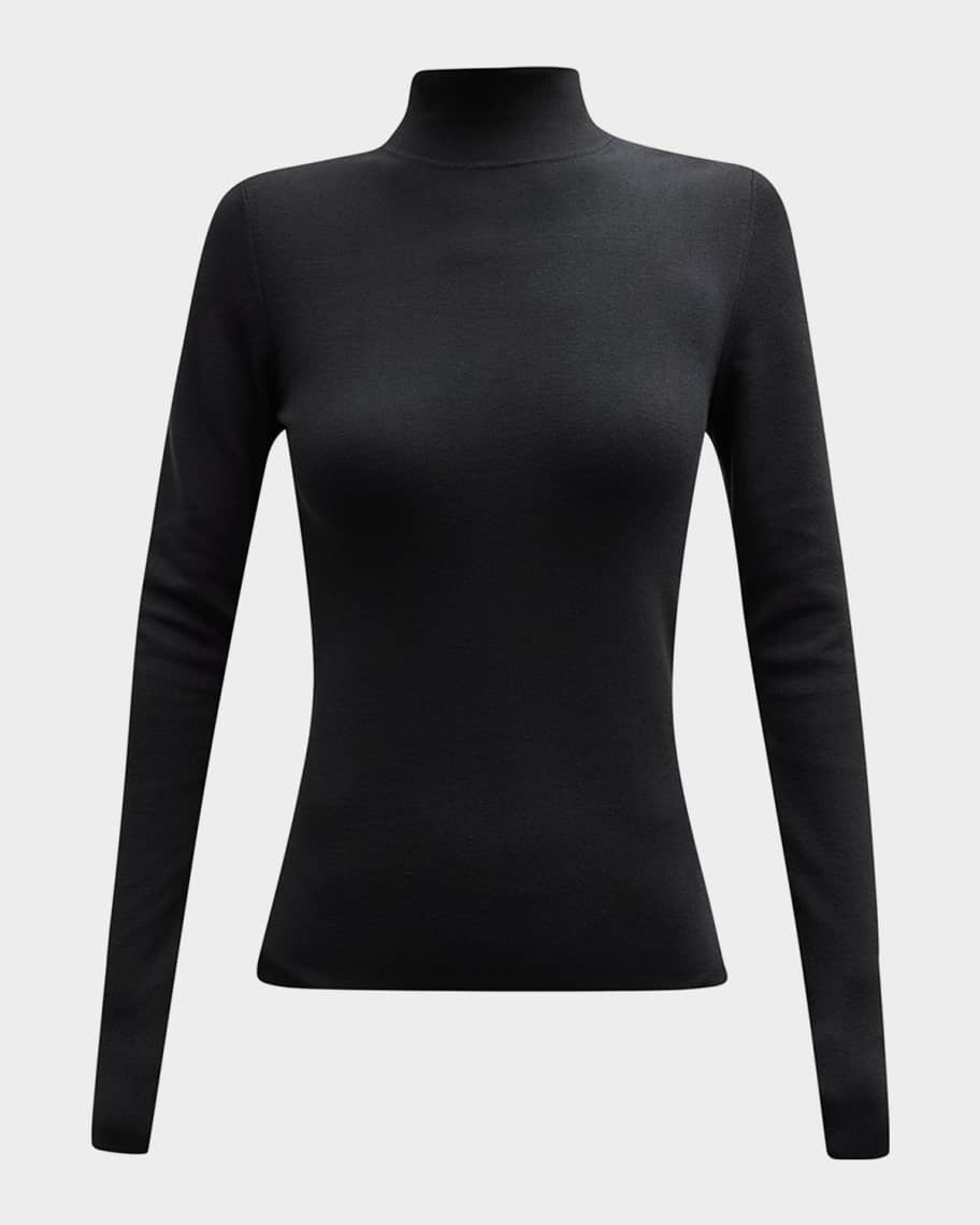 Joseph Long-Sleeve Stretch Silk Turtleneck Pullover | Neiman Marcus