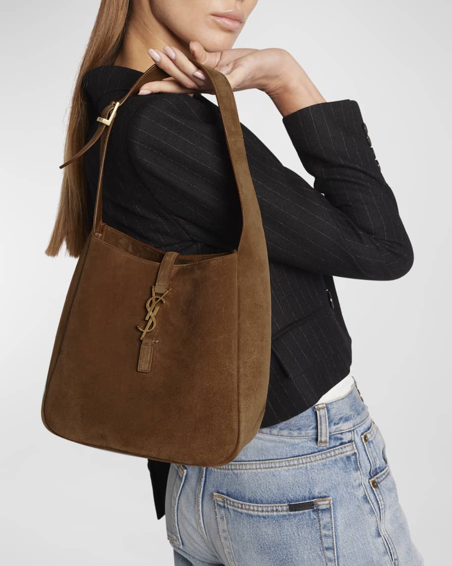 Image 3 of 6: Le 5 A 7 Small Suede Hobo Shoulder Bag