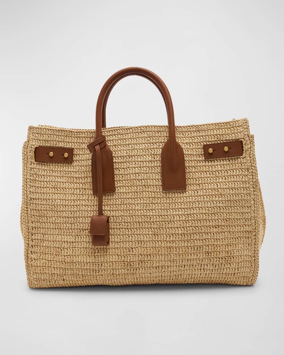 Sac De Jour Medium Top-Handle Bag in Raffia