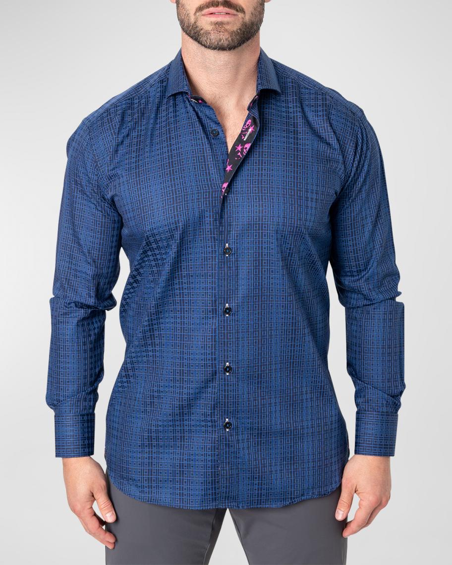 Maceoo Men's Einstein RepeatSquare Sport Shirt | Neiman Marcus