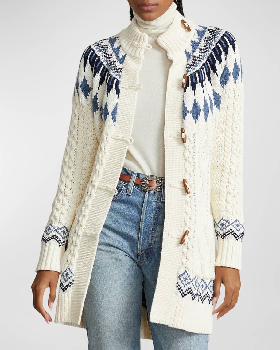 Polo Ralph Lauren Faire Isle Belted Cotton-Blend Cardigan Neiman