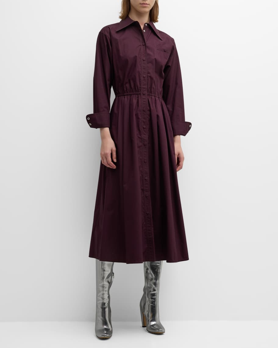 Tory Burch Eleanor A-Line Cotton Midi Shirtdress | Neiman Marcus