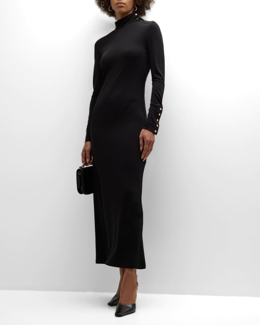 【送料 関税込】Tory Burch Long-sleeved midi dress Tory Burch Long-Sleeve Turtleneck Jersey Maxi Dress | Neiman