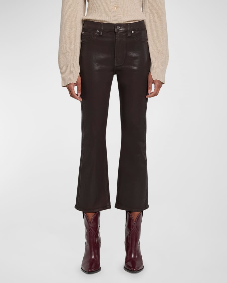 7 for all mankind Slim Kick Coated Cropped Jeans Neiman Marcus