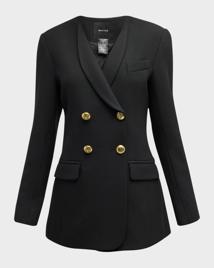 Smythe Collarless DB Wool Tailored Blazer