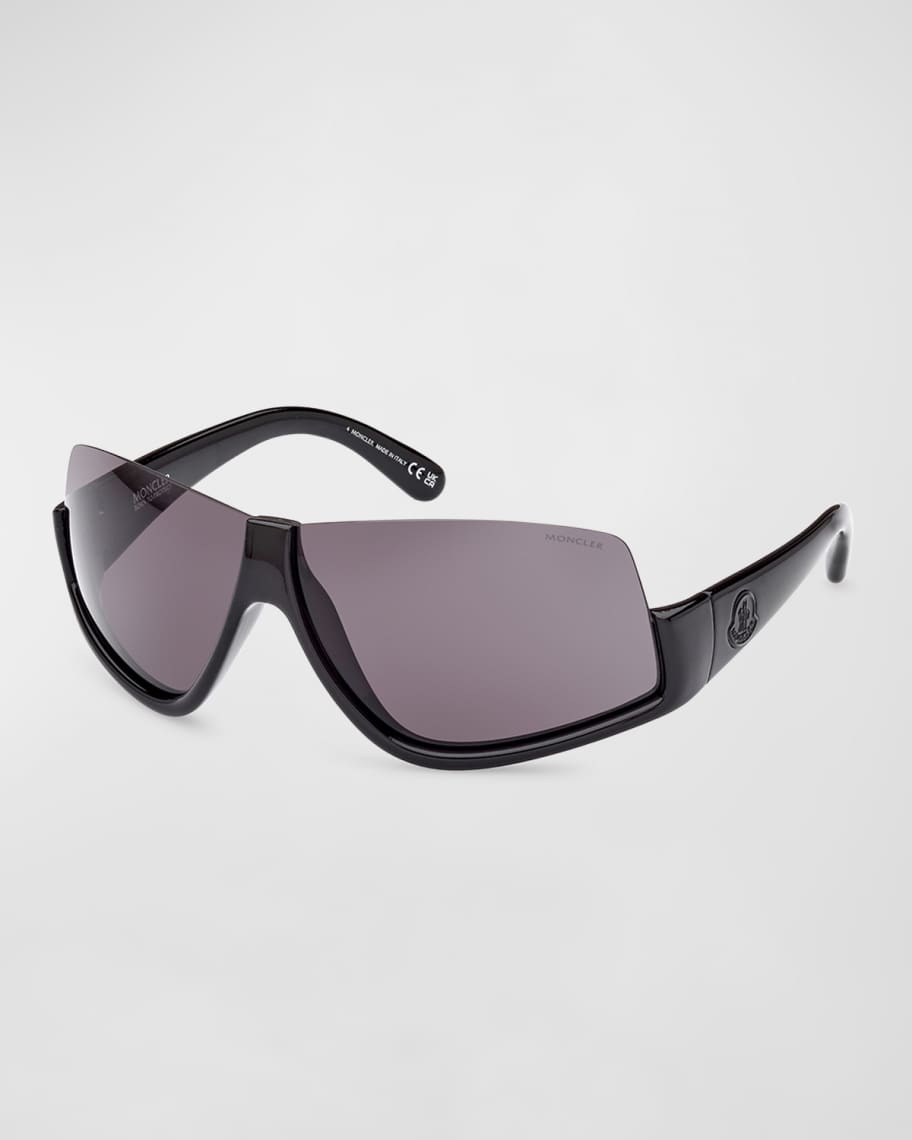 Moncler Vyzer Semi-Rimmed Acetate & Plastic Shield Sunglasses | Neiman ...