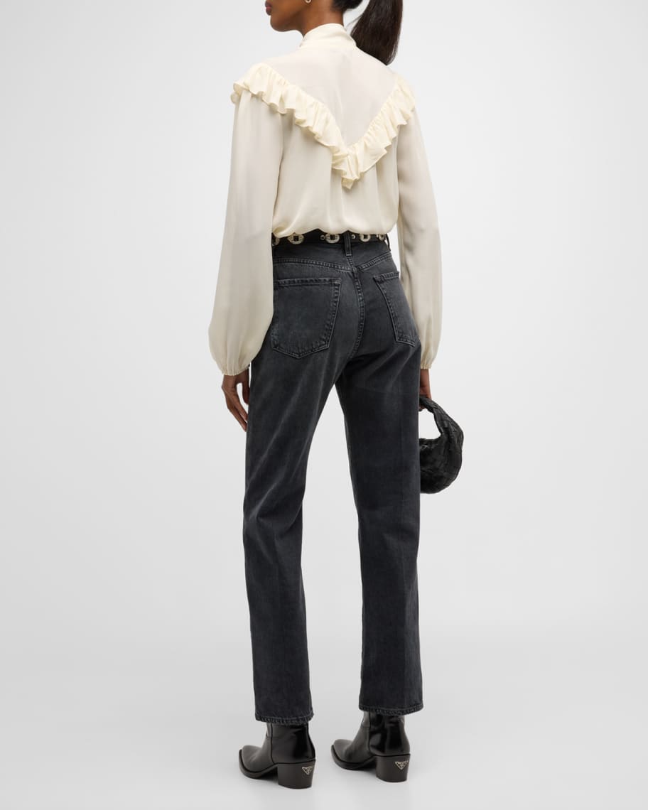 Image 3 of 6: Katya Long-Sleeve Ruffled Blouse