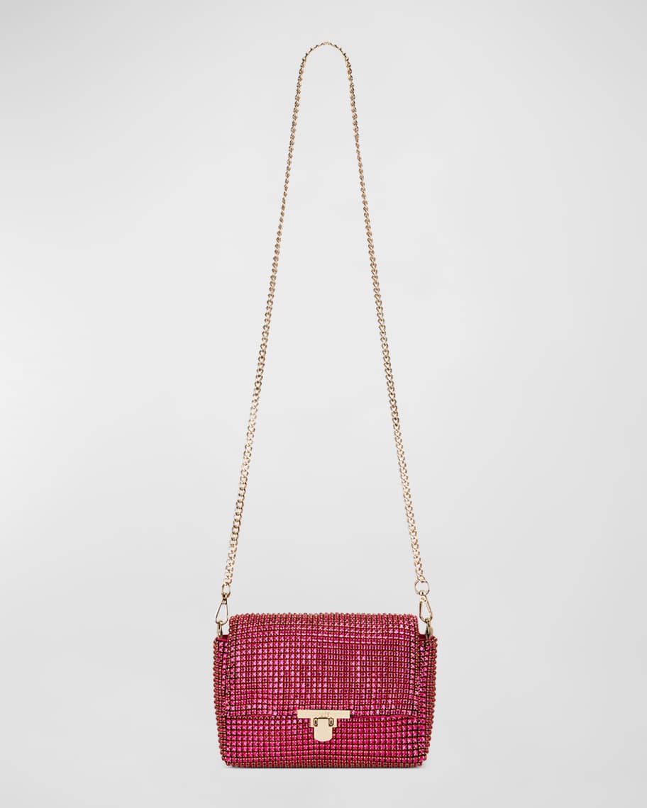 Image 2 of 4: Sarita Crystal-Embellished Flap Clutch Bag