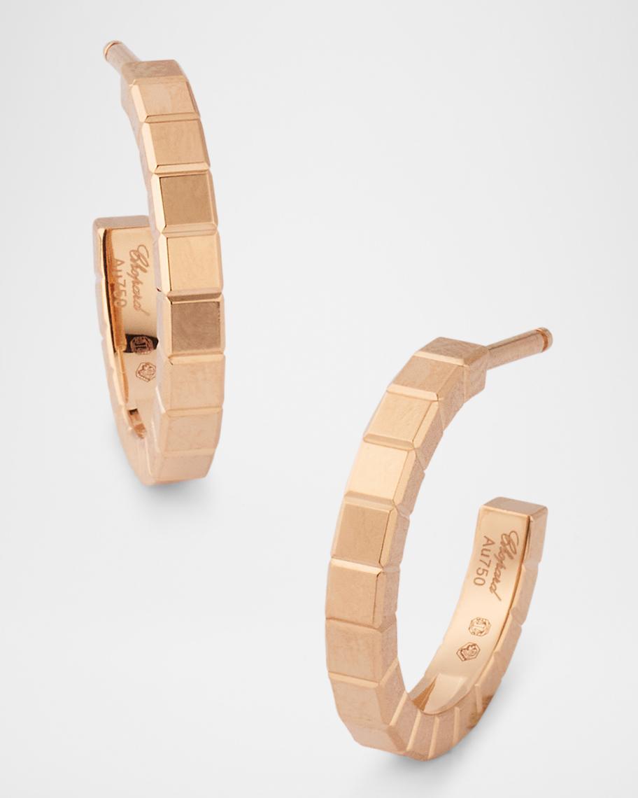 Chopard 18K Rose Gold Ice Cube Mini Hoop Earrings | Neiman Marcus