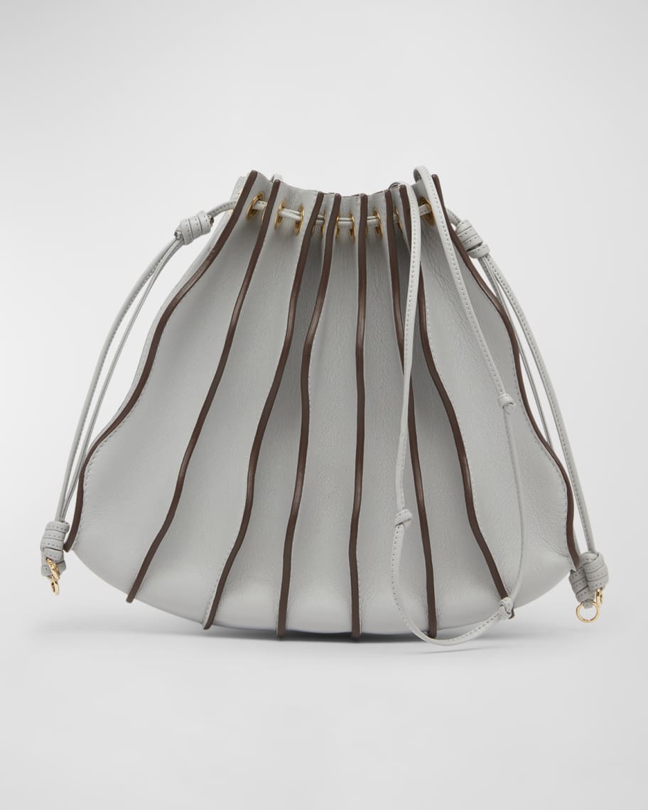 Pleated mini bucket top bag zara