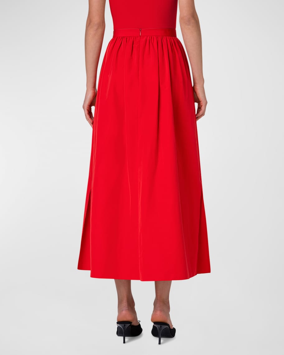 Image 3 of 4: Techno Taffeta Midi Skirt