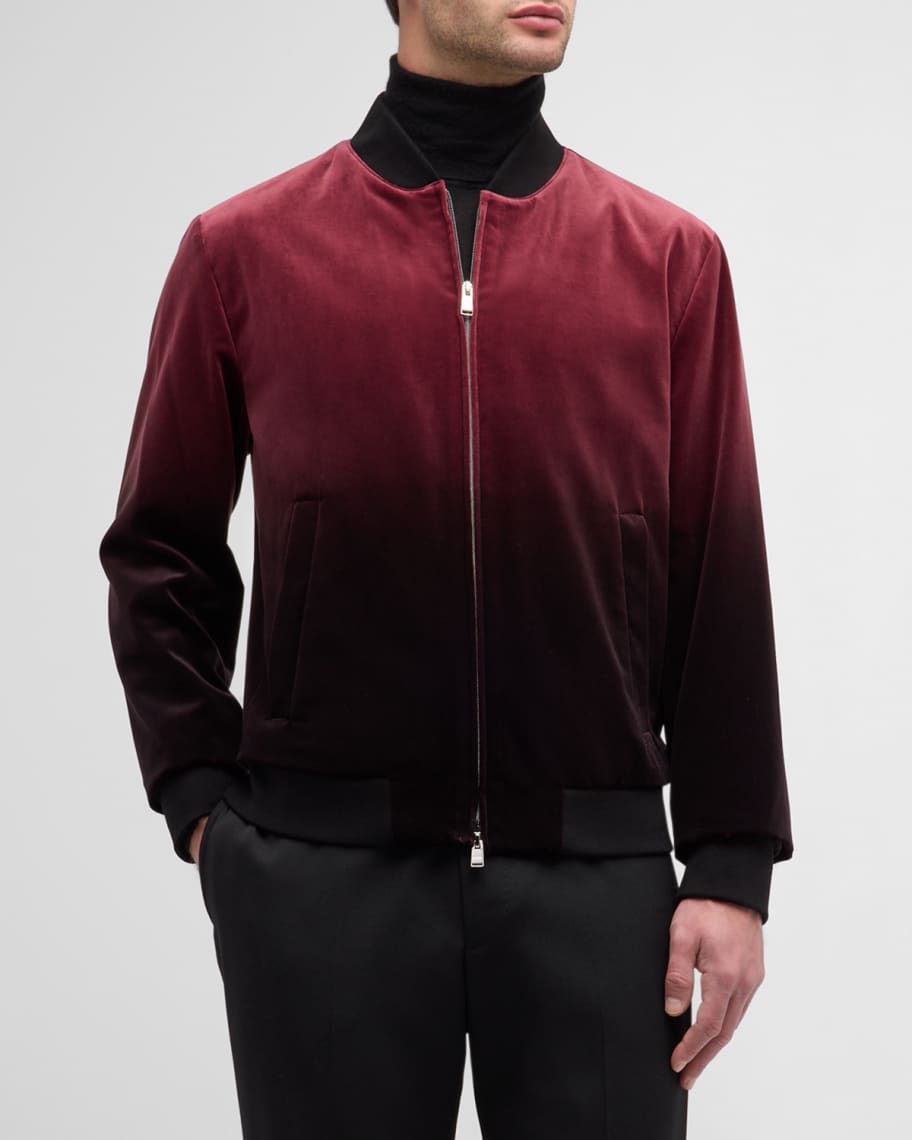 Mens red velvet bomber shop jacket