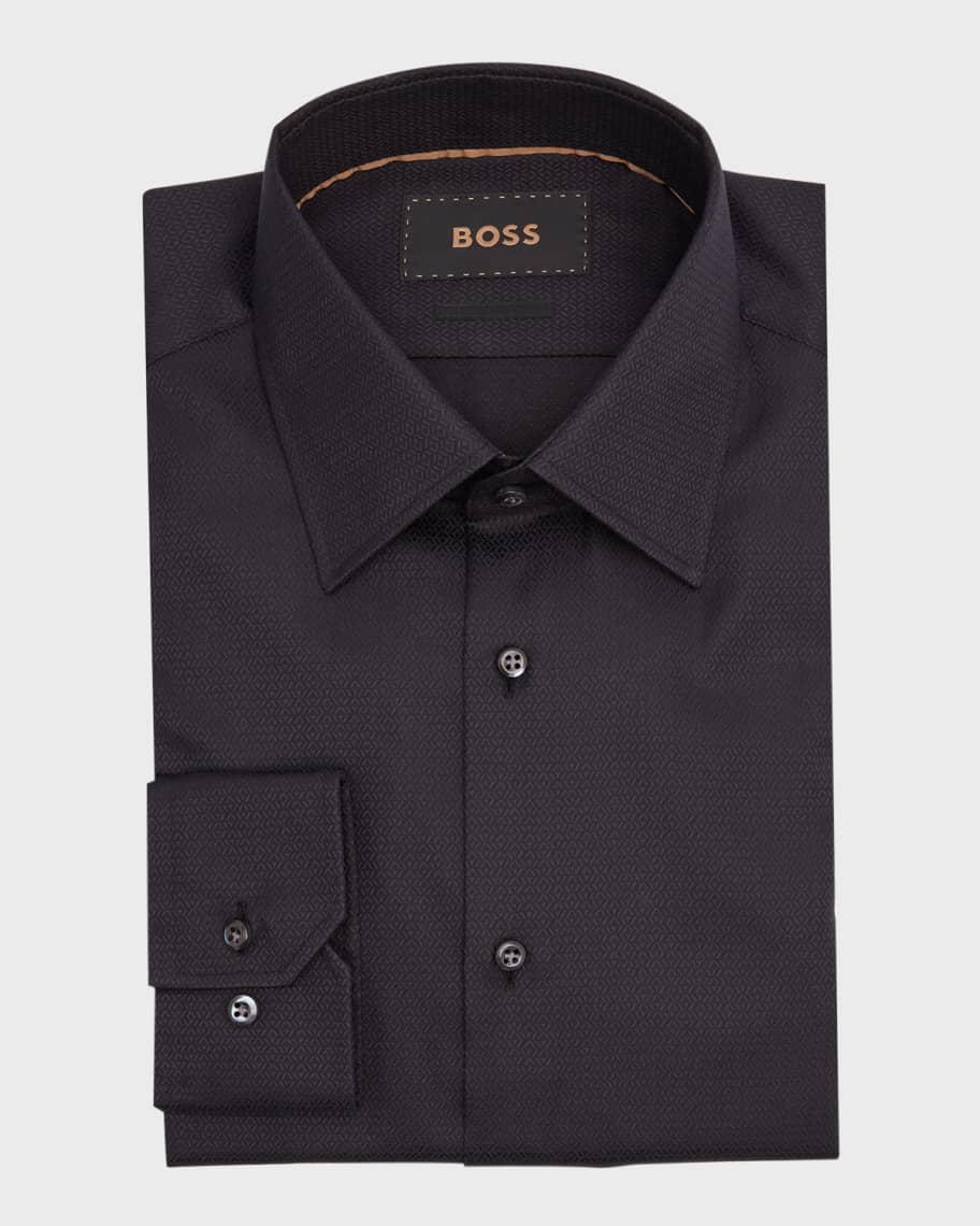 princess polly baby blue dress BOSS Camel Men's Slim Fit Micro-Jacquard Dress Shirt