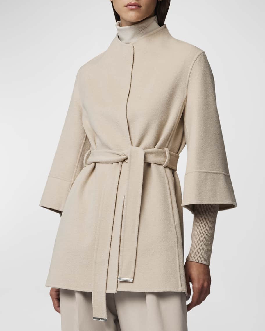 Soia & Kyo Selma Belted Wool Wrap Coat | Neiman Marcus