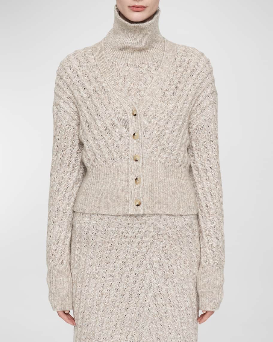 Joseph Button-Down Cable-Knit Cardigan | Neiman Marcus