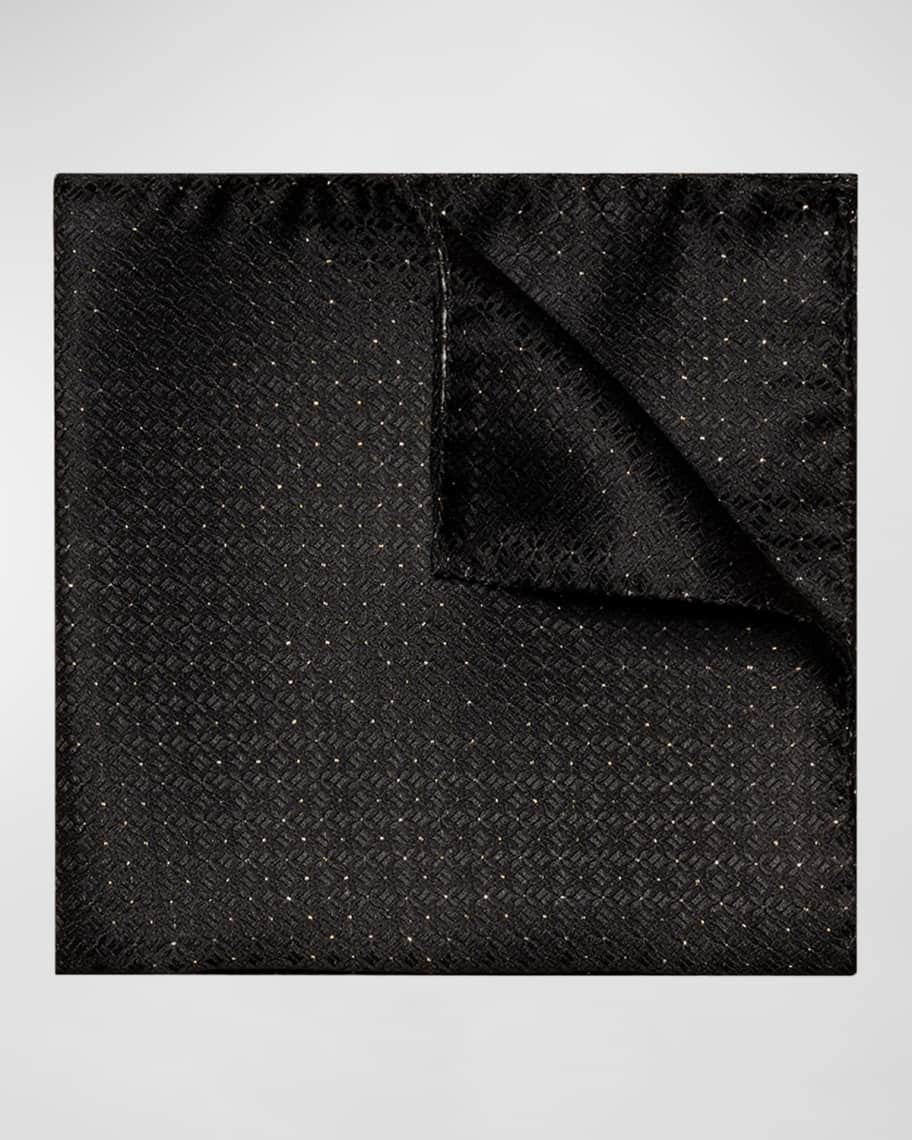 Eton Men's Silk Evening Pocket Square - Black One-Size