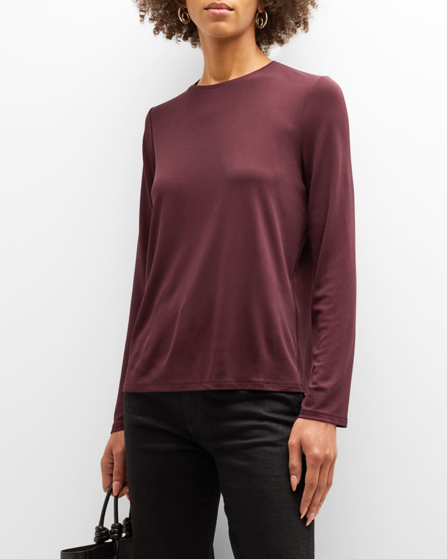 Eileen fisher silk jersey crew neck top new arrivals