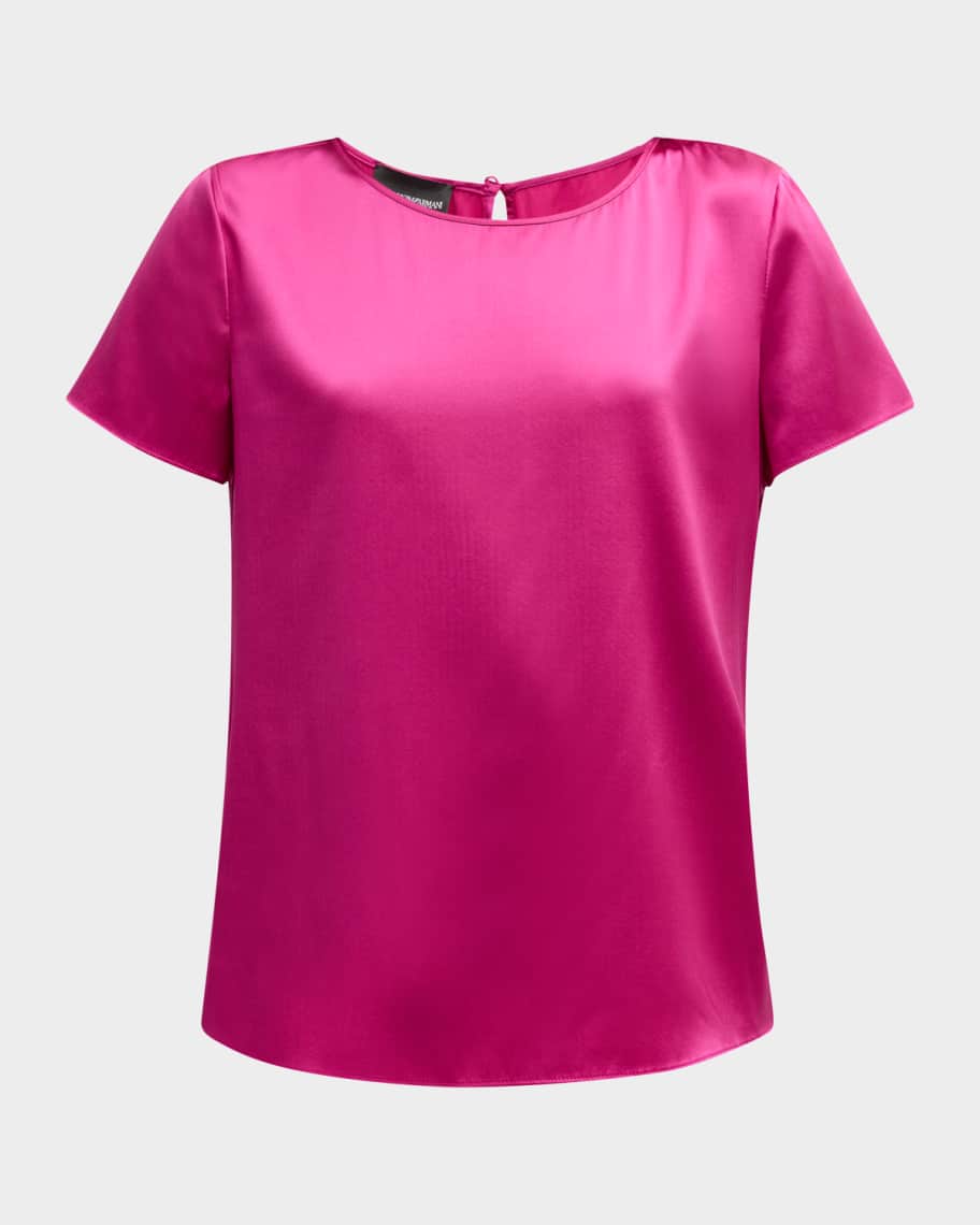ARMANI satin pleated top main image 0