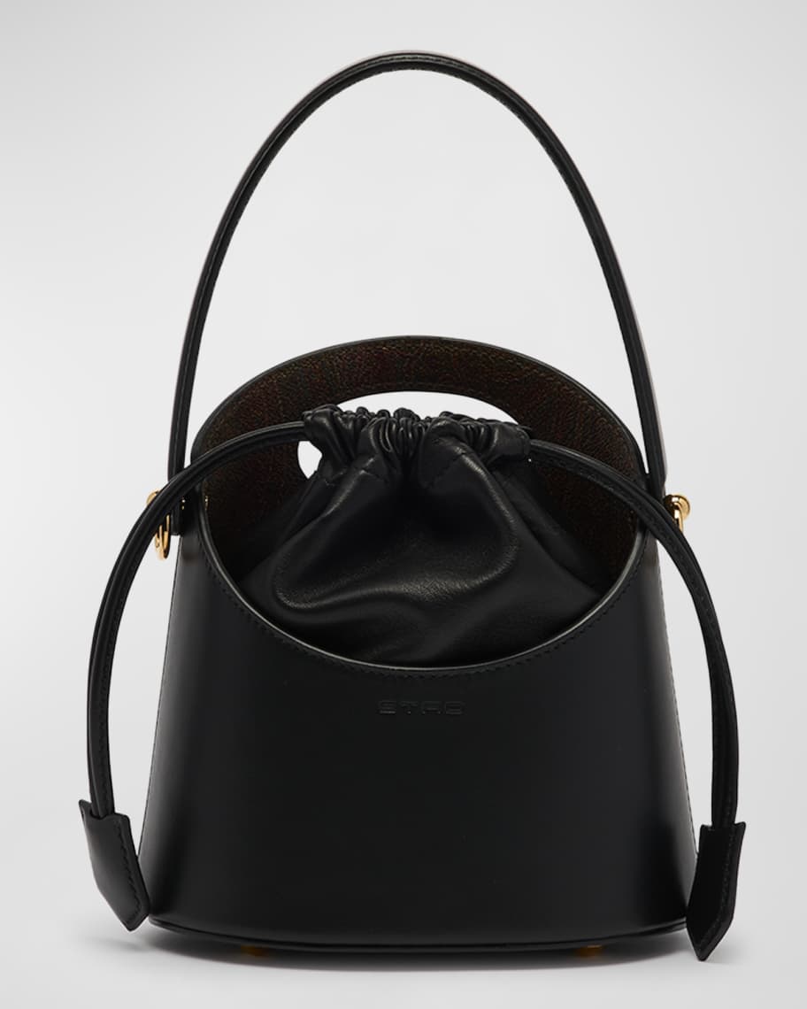 【送料&関税込】Etro Perforated Leather Bucket Bag With Shou ETRO Coffa Leather Bucket Bag | Black | FARFETCH