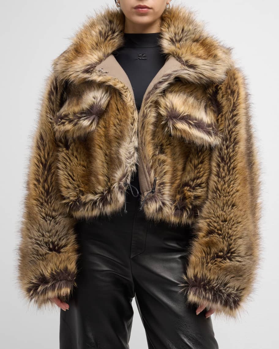 DARKPARK Kayle Cropped Faux-Fur Jacket | Neiman Marcus