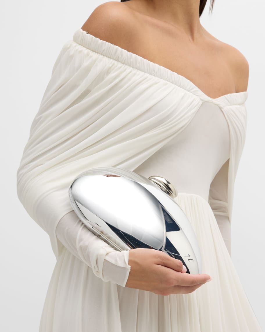 Image 2 of 6: Ariel Clear Brass Clutch Bag