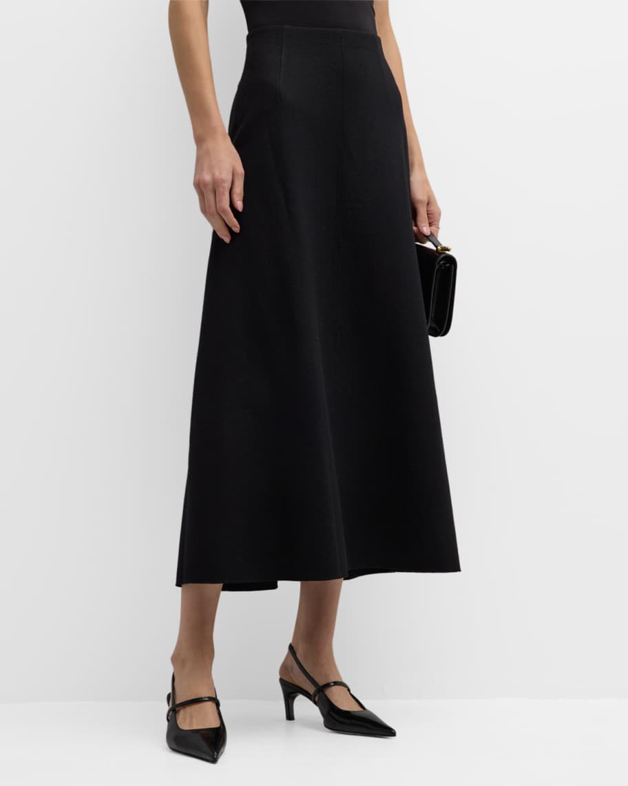 Eileen Fisher Missy Boiled Wool Jersey A-Line Skirt | Neiman Marcus