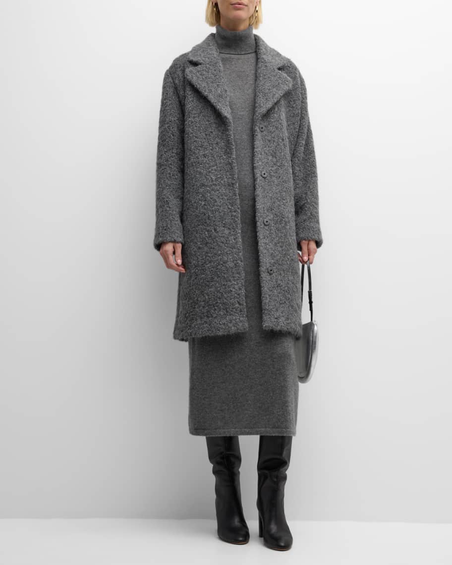 Eileen Fisher Missy Alpaca Boucle Notch-Collar Coat | Neiman Marcus