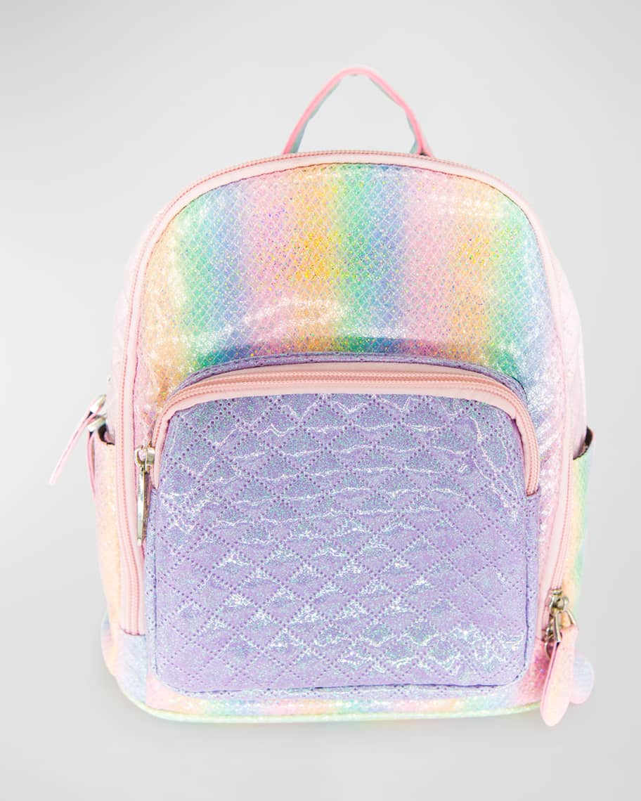 Rainbow Stripe Quilted Small Backpack