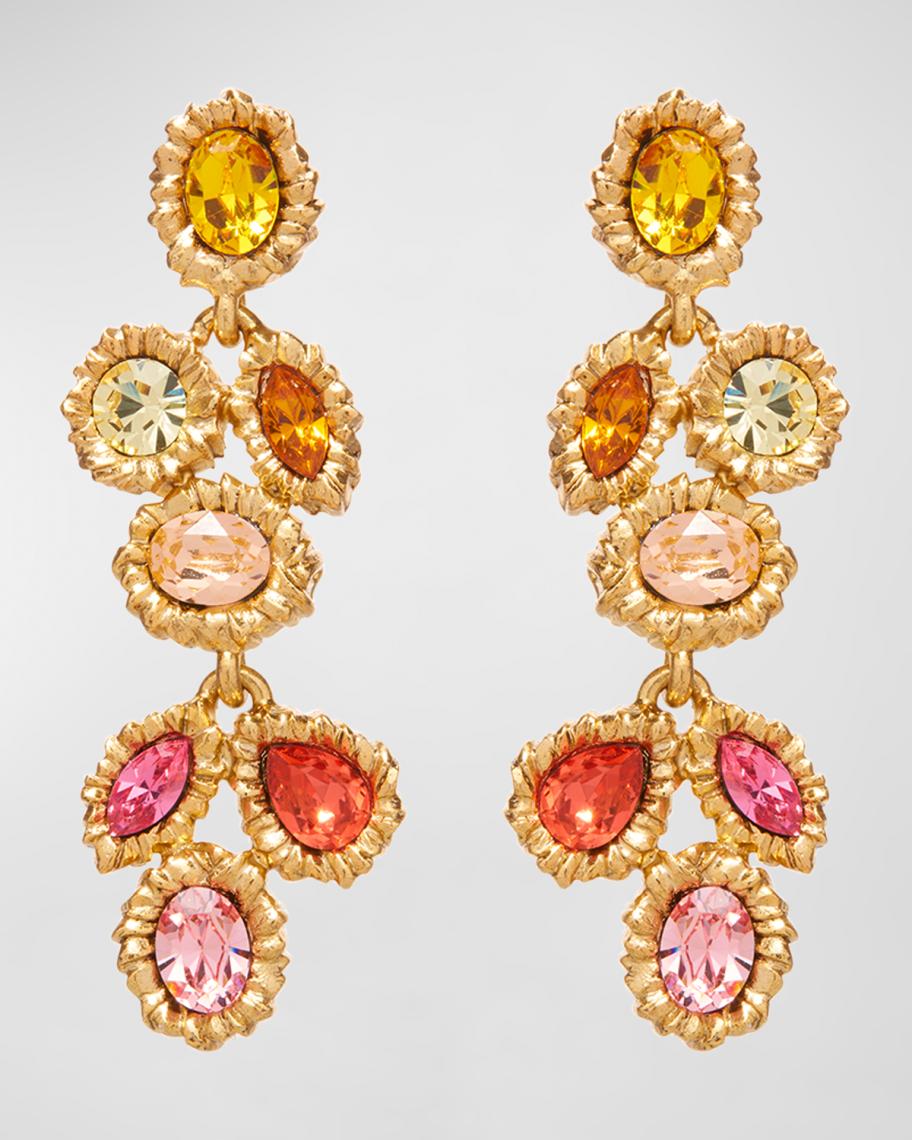 Bague Cocktail Oscar De La Renta En Cristal, Or Et Rouge Bourgogne – Élégante Et Festive