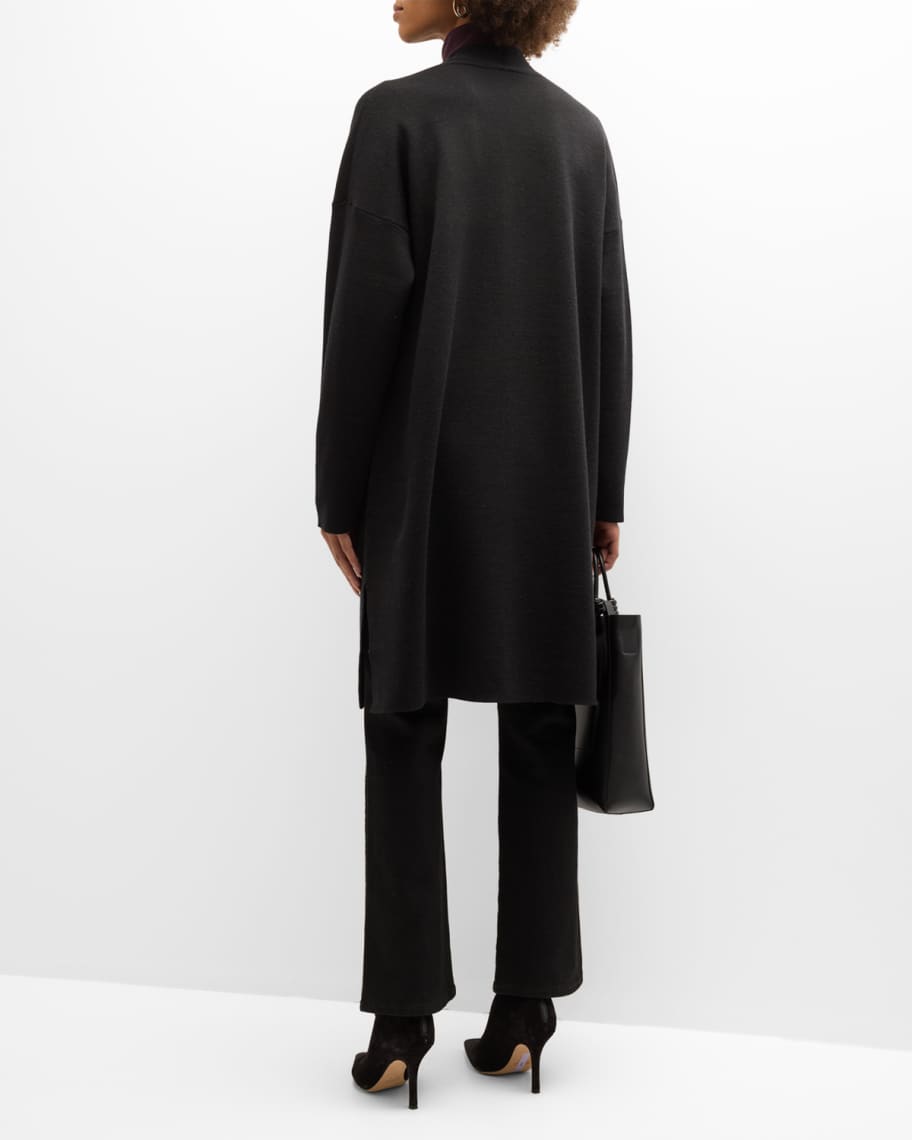 Image 3 of 6: Open-Front Merino Wool Cardigan